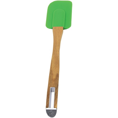 Cat Cora Silicone Spatula With Cat Cora Acacia Handle (green)