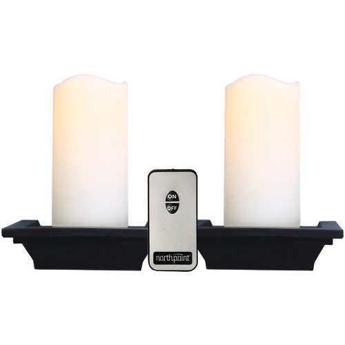 North Point Flameless Flickering Led Wall Sconces, 2 Pk