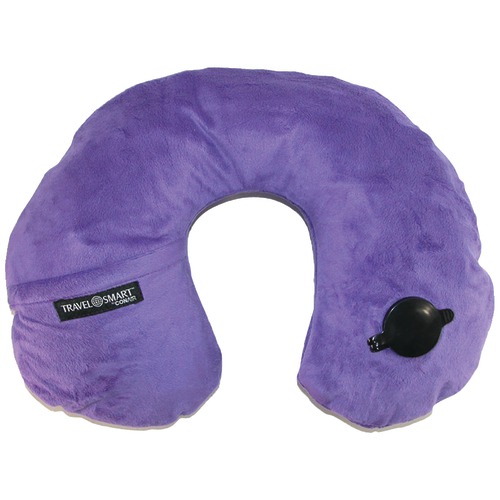 Travel Smart By Conair Ez Inflate Fleece Neck Rest (purple)