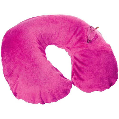 Travel Smart By Conair Inflatable Fleece Neck Rest (raspberry)