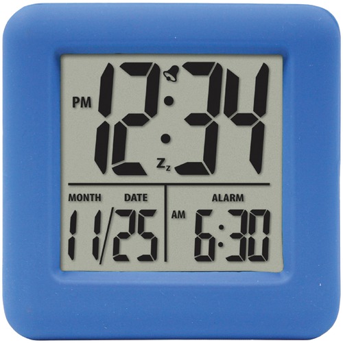 Equity By La Crosse Soft Cube Lcd Alarm Clock (blue)