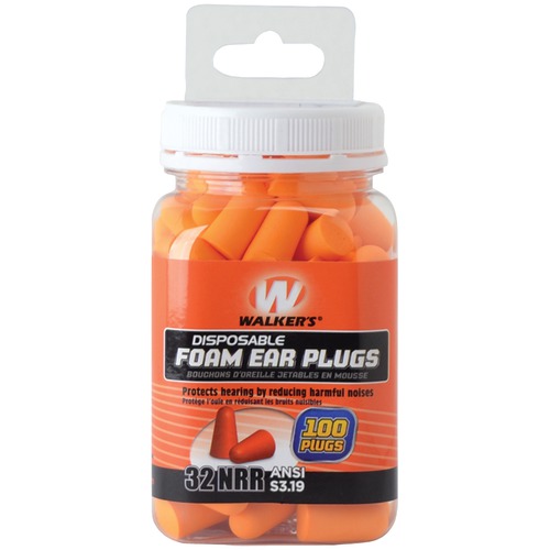 Walkers Game Ear Foam Ear Plugs, 100-ct Jar