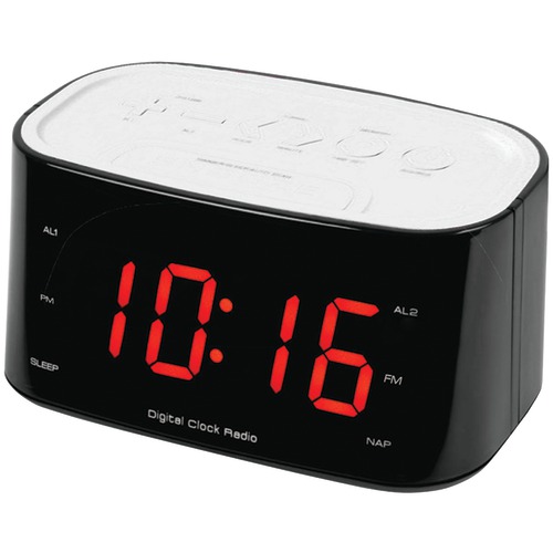 Sylvania 1.2&quot; Dual Alarm Clock Radio (white)