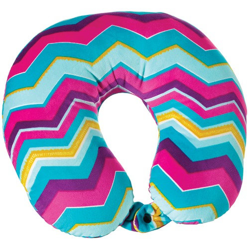 Travel Smart By Conair Soft Flannel-cover Fiberfill Chevron Neck