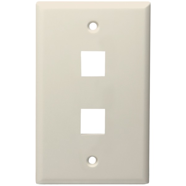 Datacomm Electronics 2-port Standard Size Keystone Wall Plate (l
