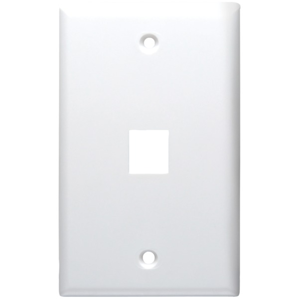 Datacomm Electronics 1-port Standard Size Keystone Wall Plate (w