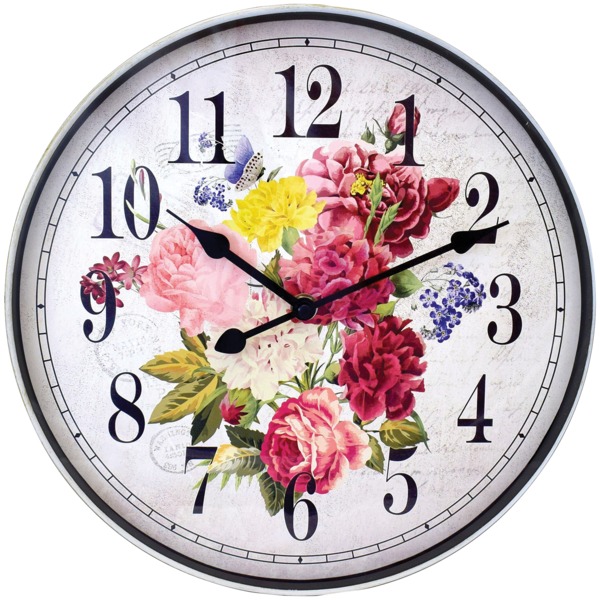 Westclox 12-inch Floral Wall Clock