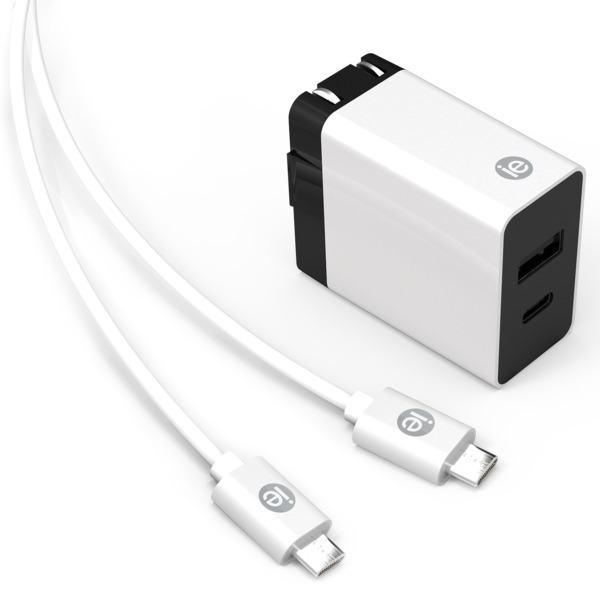 Iessentials 3.4-amp 2-port Usb And Usb-c Wall Charger