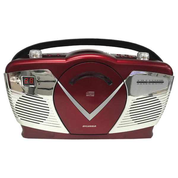Sylvania Retro-style Portable Cd Radio Boom Box (red)